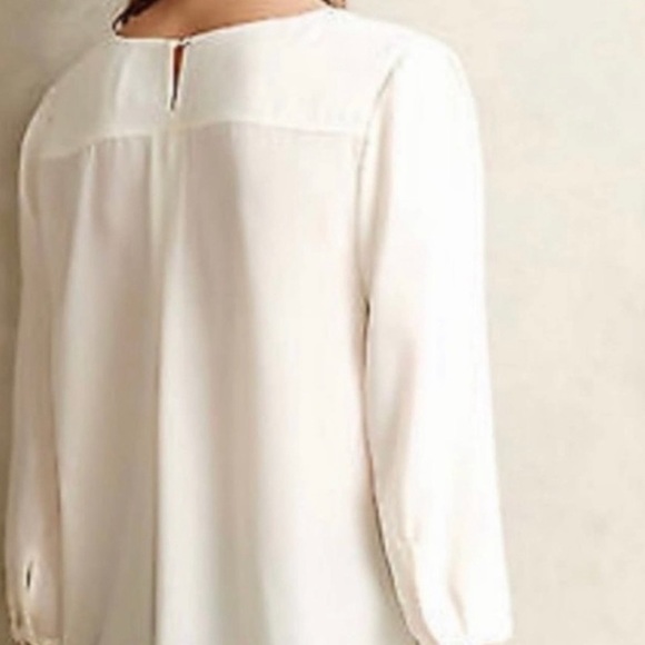 Anthro HD in Paris Laser Cut Cream Dara Blouse - Picture 3 of 7